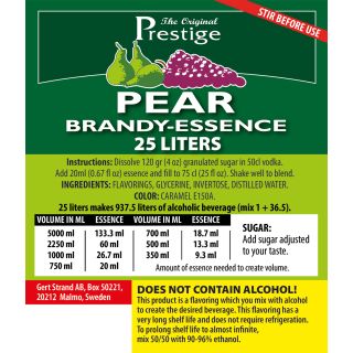PR Pear And Brandy Liqueur Essence 25 liter