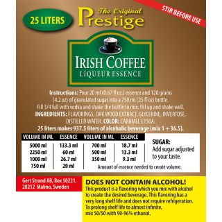 PR Irish Coffee liqueur Essence 25 liter