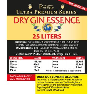 UP Gin Dry Essence 25 liter