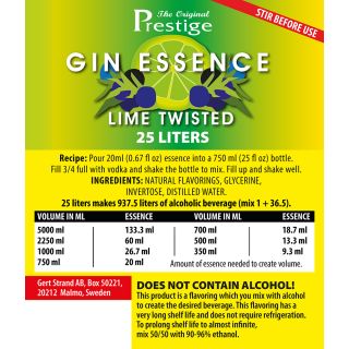 PR Lime Twisted Gin 25 liter